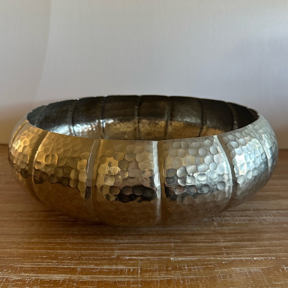 Large Hammered Silver Bowl
